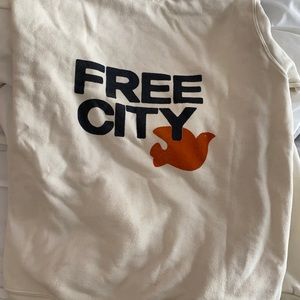 off white colored free city sweatshirt